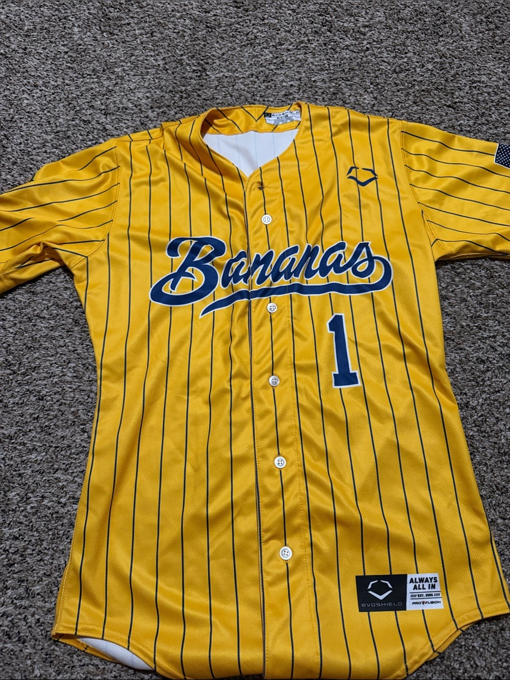 Savannah Banana Yellow Pinstripe Baseball Jersey